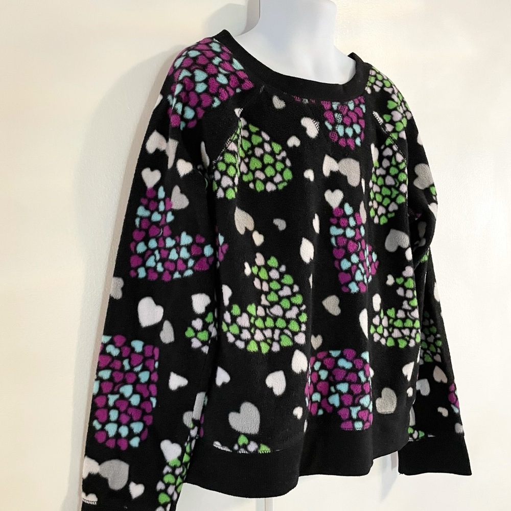 Girl’s Crewneck HEARTS Fleece Size M 7/8 - Picture 5 of 8